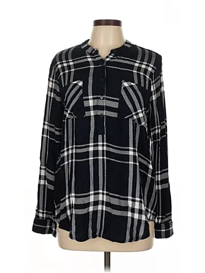 Pre-owned Lucky Brand Long Sleeve Blouse In Black
