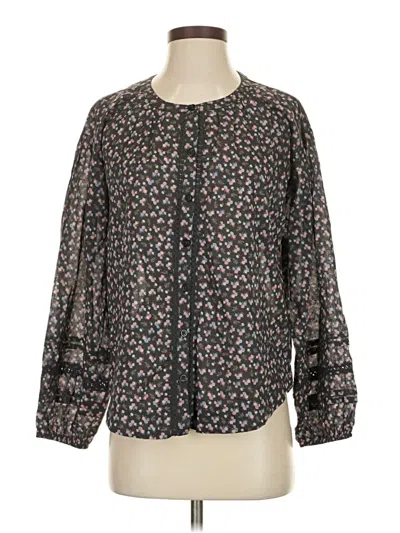 Pre-owned Lucky Brand Long Sleeve Blouse In Black