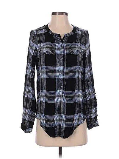 Pre-owned Lucky Brand Long Sleeve Blouse In Black