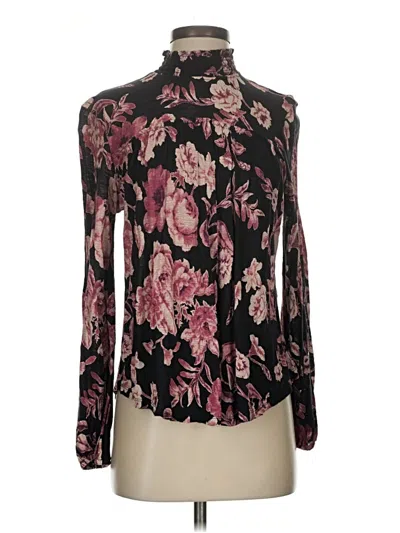 Pre-owned Lucky Brand Long Sleeve Blouse In Black