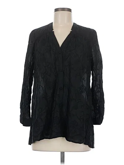 Pre-owned Lucky Brand Long Sleeve Blouse In Black