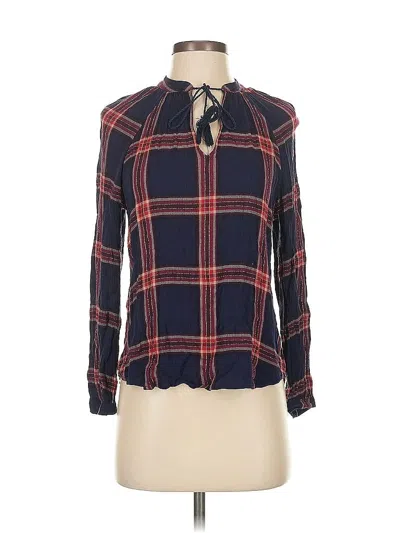 Pre-owned Lucky Brand Long Sleeve Blouse In Blue