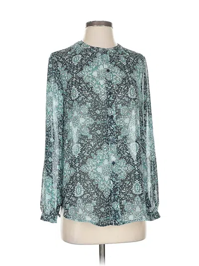 Pre-owned Lucky Brand Long Sleeve Blouse In Blue