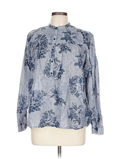 Pre-owned Lucky Brand Long Sleeve Blouse In Blue
