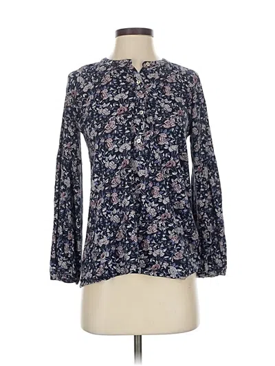 Pre-owned Lucky Brand Long Sleeve Blouse In Blue