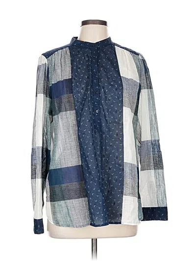 Pre-owned Lucky Brand Long Sleeve Blouse In Blue