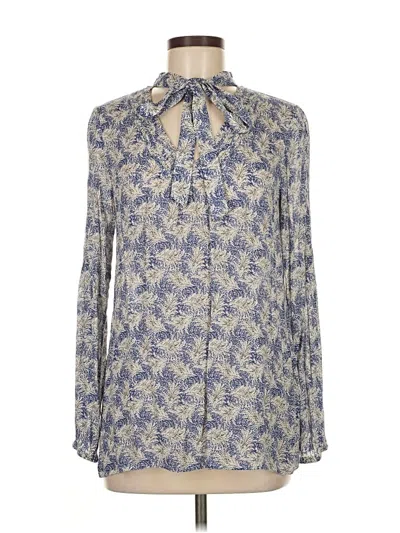 Pre-owned Lucky Brand Long Sleeve Blouse In Blue