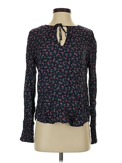 Pre-owned Lucky Brand Long Sleeve Blouse In Blue