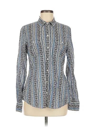 Pre-owned Lucky Brand Long Sleeve Blouse In Blue