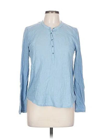Pre-owned Lucky Brand Long Sleeve Blouse In Blue