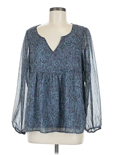Lucky Brand Long Sleeve Blouse In Blue