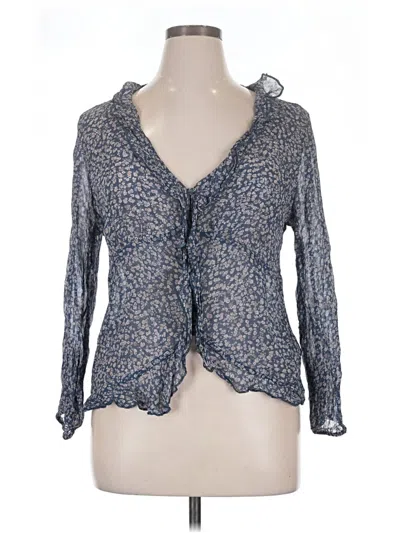 Pre-owned Lucky Brand Long Sleeve Blouse In Blue