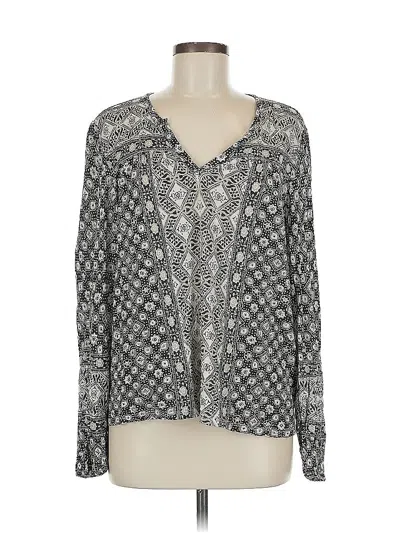 Pre-owned Lucky Brand Long Sleeve Blouse In Brown