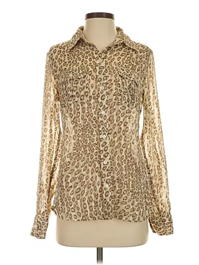 Pre-owned Lucky Brand Long Sleeve Blouse In Gold
