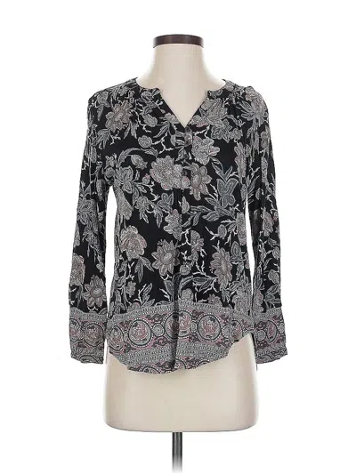 Pre-owned Lucky Brand Long Sleeve Blouse In Gray