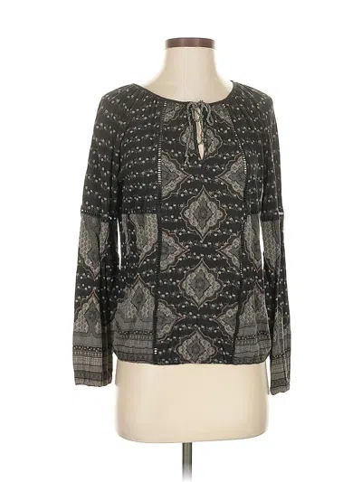 Pre-owned Lucky Brand Long Sleeve Blouse In Gray