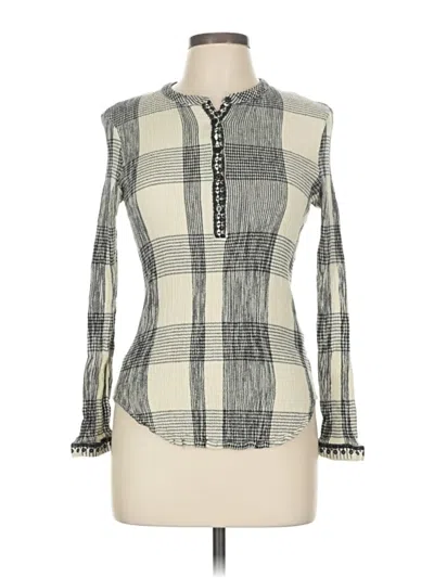 Pre-owned Lucky Brand Long Sleeve Blouse In Gray