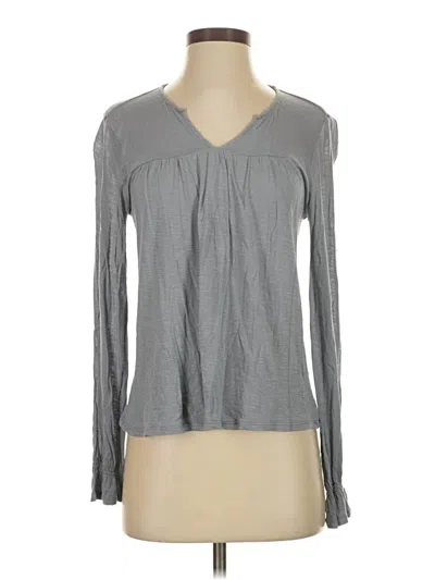 Pre-owned Lucky Brand Long Sleeve Blouse In Gray