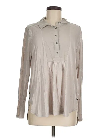Pre-owned Lucky Brand Long Sleeve Blouse In Gray