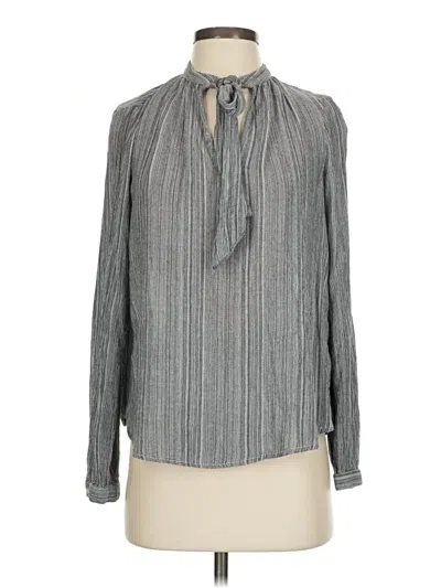 Pre-owned Lucky Brand Long Sleeve Blouse In Gray