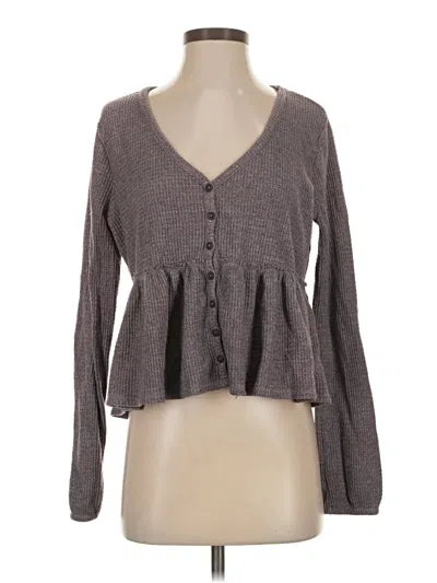 Pre-owned Lucky Brand Long Sleeve Blouse In Gray