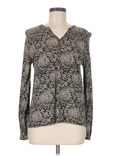 Pre-owned Lucky Brand Long Sleeve Blouse In Gray