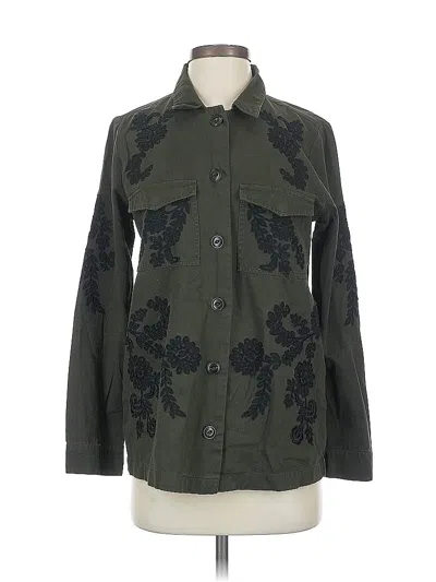 Pre-owned Lucky Brand Long Sleeve Blouse In Green