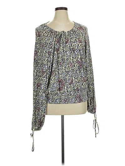 Pre-owned Lucky Brand Long Sleeve Blouse In Green