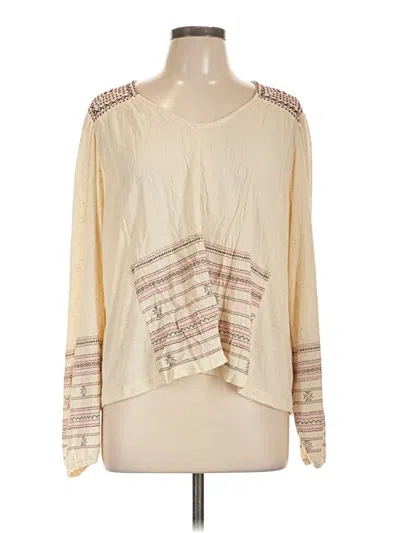 Pre-owned Lucky Brand Long Sleeve Blouse In Ivory