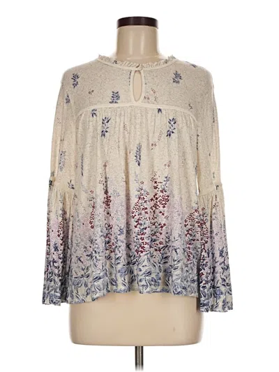 Pre-owned Lucky Brand Long Sleeve Blouse In Ivory