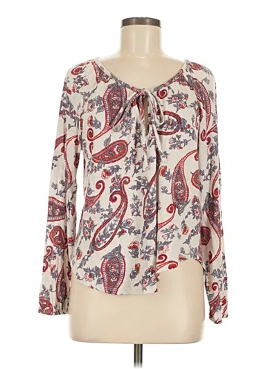 Pre-owned Lucky Brand Long Sleeve Blouse In Ivory