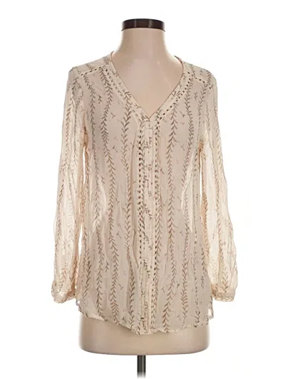 Pre-owned Lucky Brand Long Sleeve Blouse In Ivory