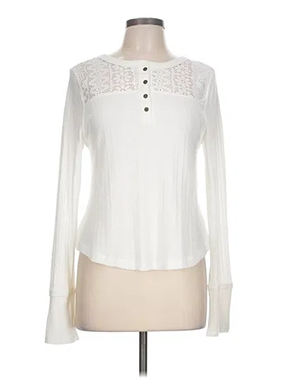 Pre-owned Lucky Brand Long Sleeve Blouse In Ivory