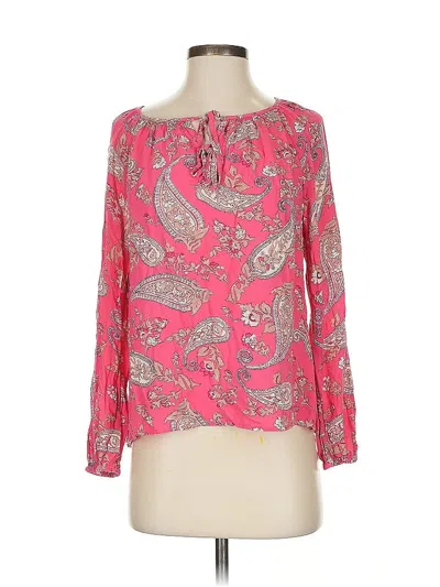 Pre-owned Lucky Brand Long Sleeve Blouse In Pink