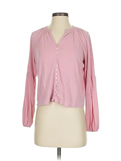 Pre-owned Lucky Brand Long Sleeve Blouse In Pink