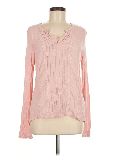 Pre-owned Lucky Brand Long Sleeve Blouse In Pink