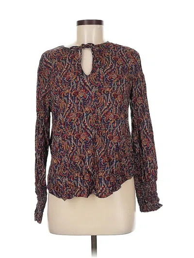Pre-owned Lucky Brand Long Sleeve Blouse In Purple