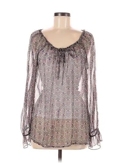 Pre-owned Lucky Brand Long Sleeve Blouse In Purple