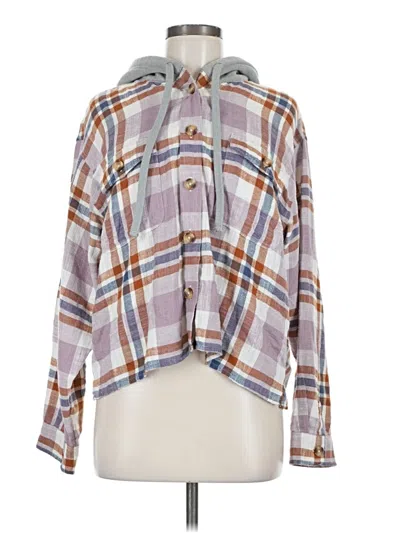 Pre-owned Lucky Brand Long Sleeve Blouse In Purple