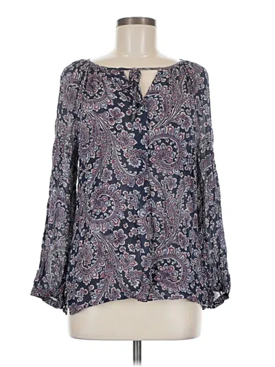 Pre-owned Lucky Brand Long Sleeve Blouse In Purple