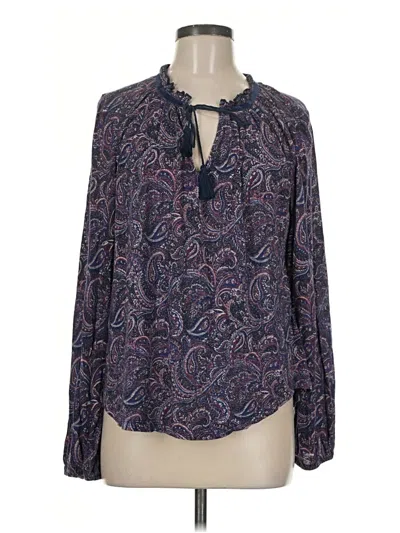 Pre-owned Lucky Brand Long Sleeve Blouse In Purple