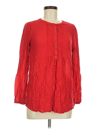 Pre-owned Lucky Brand Long Sleeve Blouse In Red