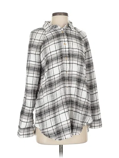 Pre-owned Lucky Brand Long Sleeve Blouse In Silver