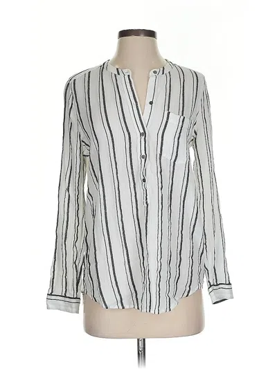 Pre-owned Lucky Brand Long Sleeve Blouse In Silver