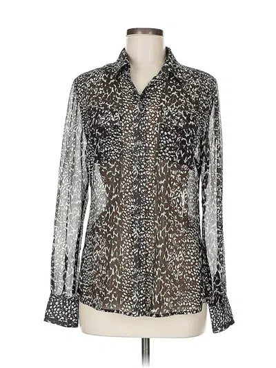 Pre-owned Lucky Brand Long Sleeve Blouse In Silver