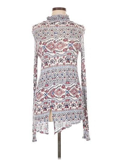 Pre-owned Lucky Brand Long Sleeve Blouse In Silver