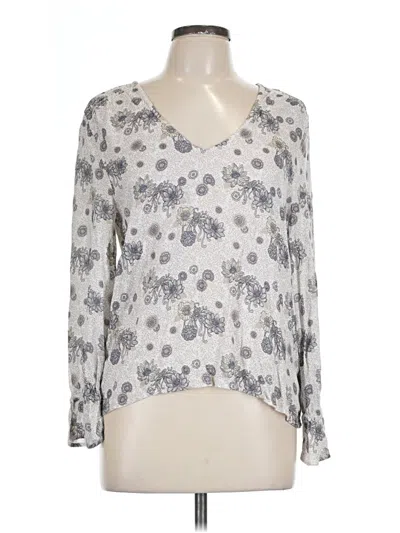 Pre-owned Lucky Brand Long Sleeve Blouse In Silver