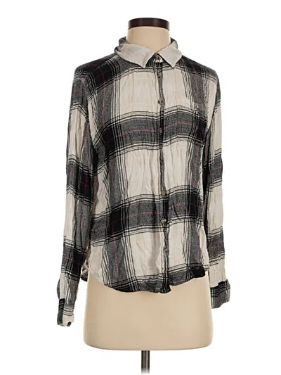 Pre-owned Lucky Brand Long Sleeve Blouse In Silver