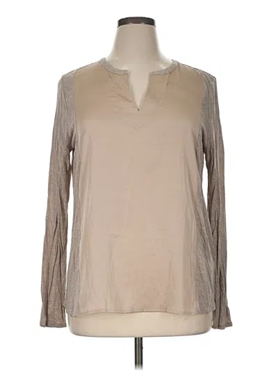 Pre-owned Lucky Brand Long Sleeve Blouse In Tan