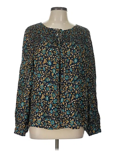 Lucky Brand Long Sleeve Blouse In Teal